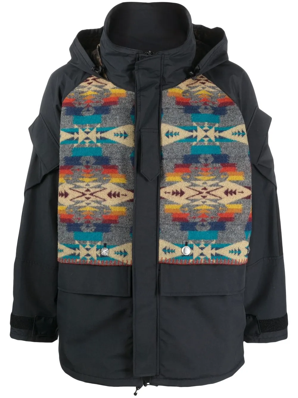 

Junya Watanabe MAN geometric-print parka - Grey