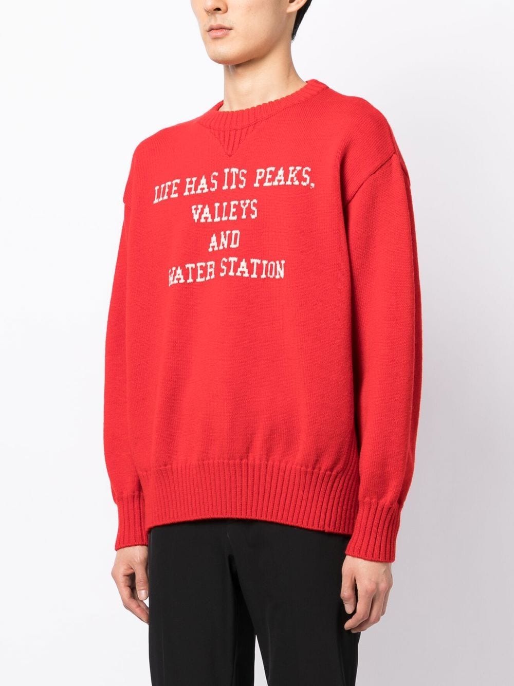 Shop Undercover Slogan-print Wool Jumper In Red