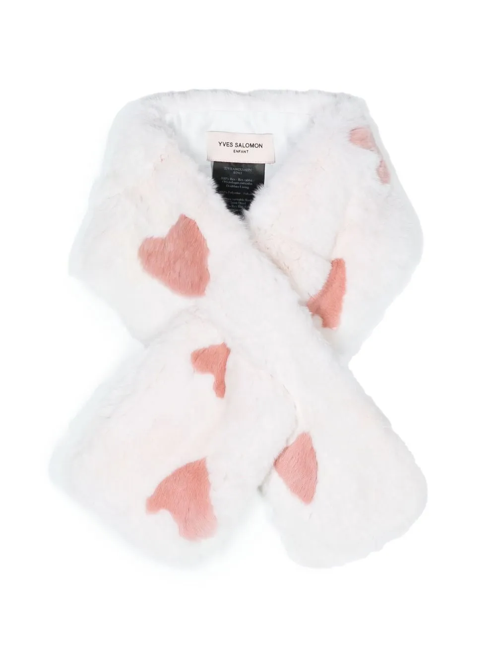 

Yves Salomon Enfant faux-fur heart wrap scarf - Neutrals