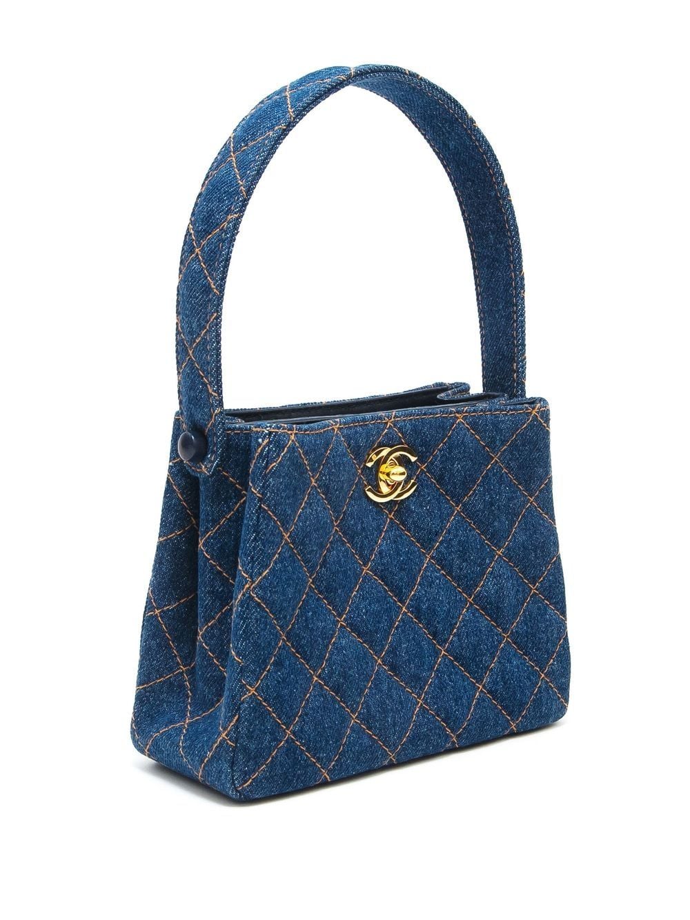 Chanel CHANEL Small Flap Turn Rock Chain Shoulder Bag Denim Blue C2884 –  NUIR VINTAGE