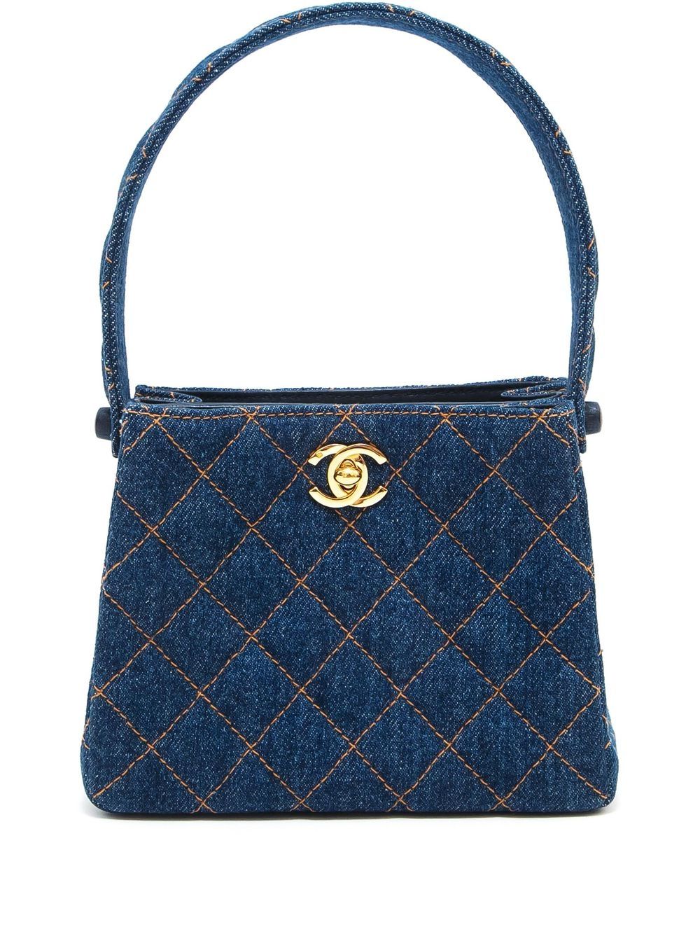 

CHANEL Pre-Owned 1997 CC Turn-lock denim shoulder bag - Blue