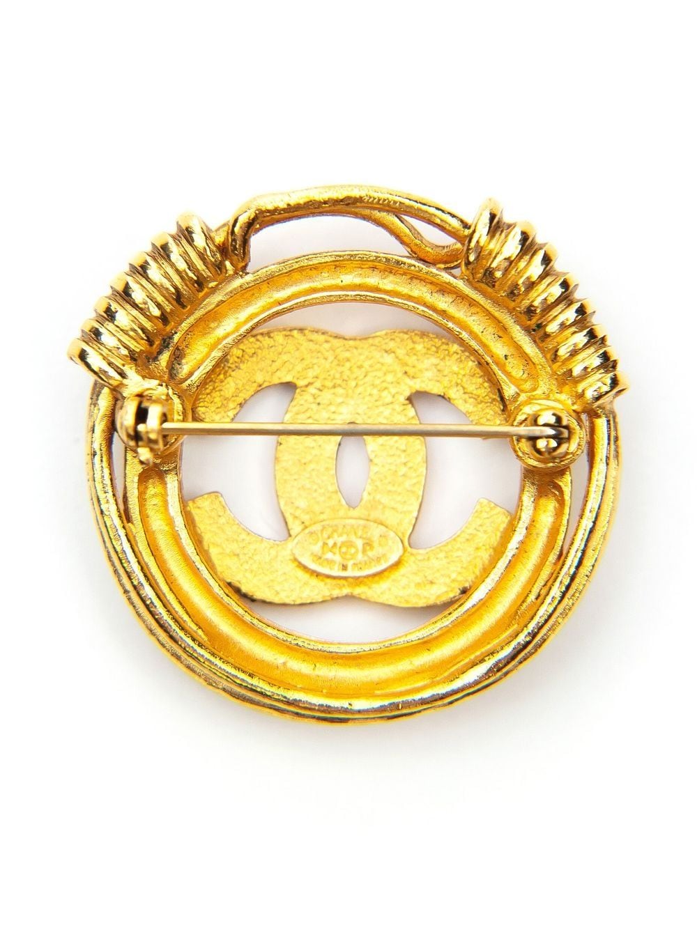 CHANEL Pre-Owned 1994 ronde broche - Goud