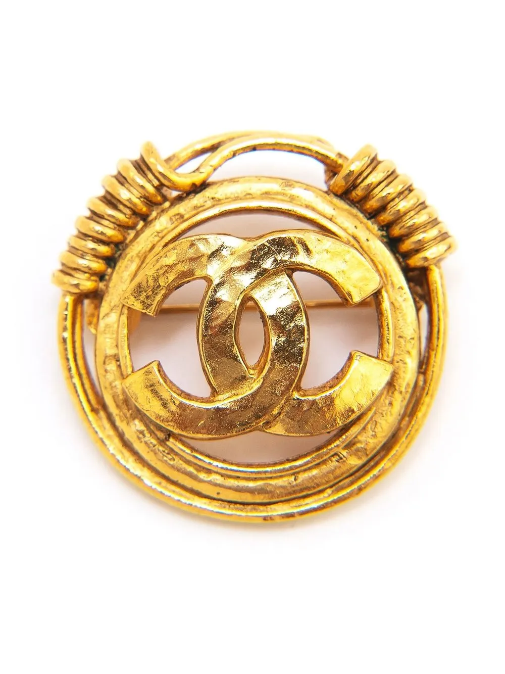 

CHANEL Pre-Owned 1994 S/S Cocomark round brooch - Gold