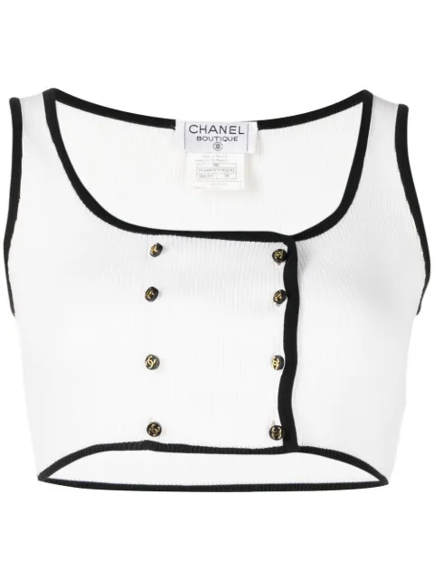 CHANEL Pre-Owned rib-knit cropped tank top