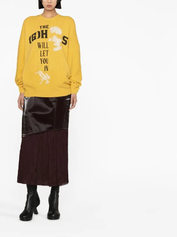 Raf Simons Knitted Slogan Jumper - Farfetch