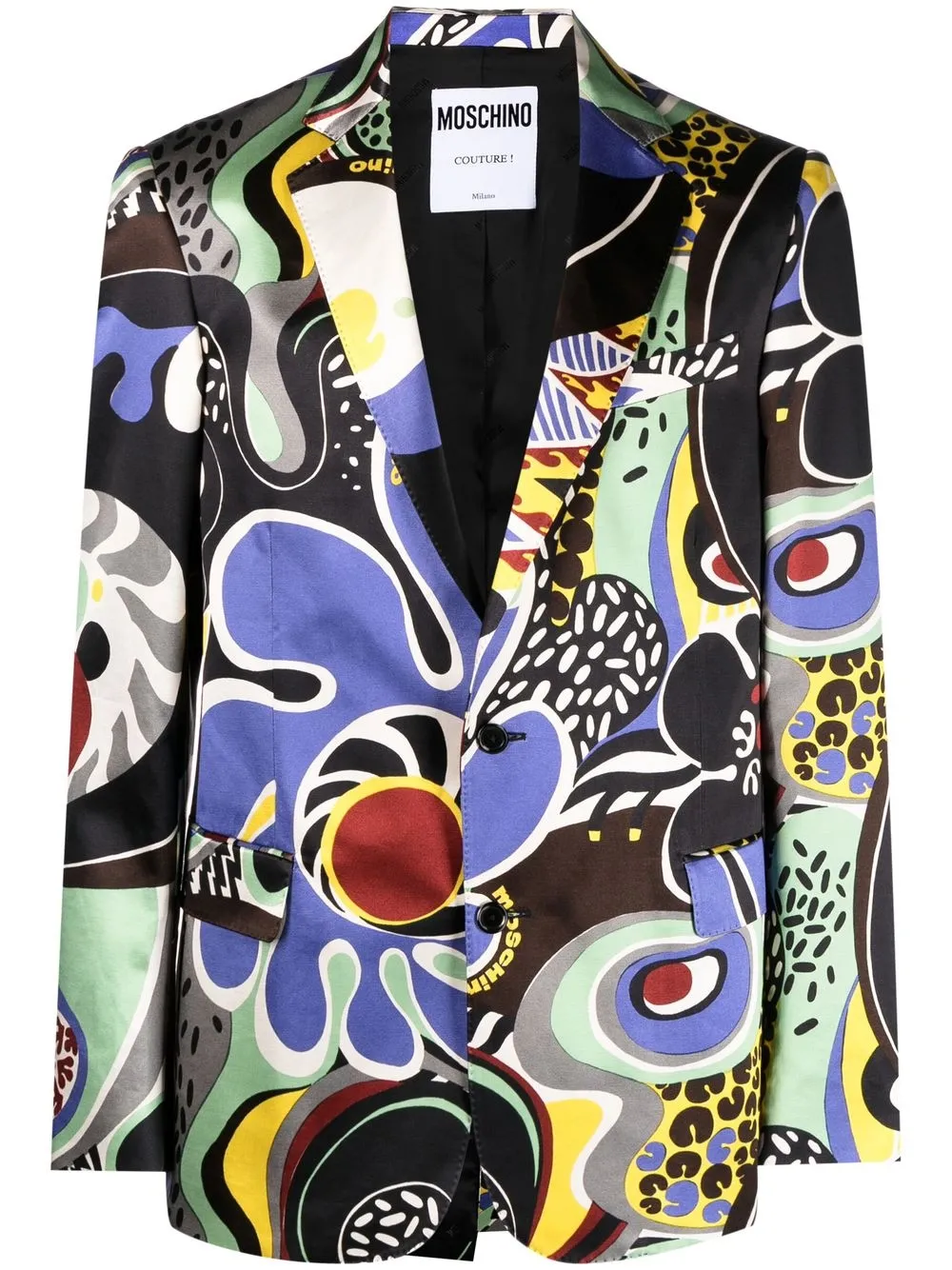 

Moschino abstract-print single-breasted jacket - Black