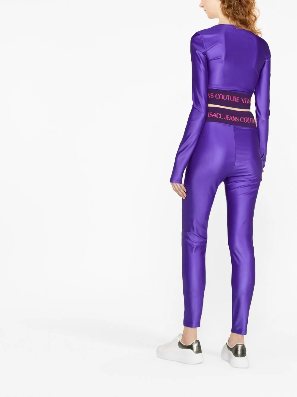 versace jeans couture garland logo waist leggings
