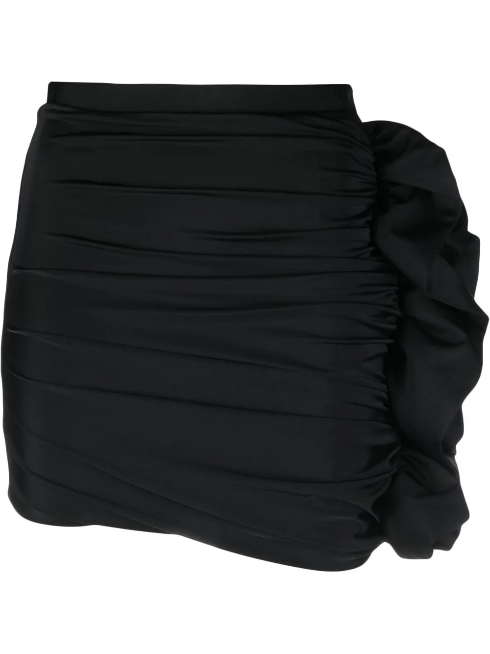 

Amen ruched ruffle-trim mini skirt - Black