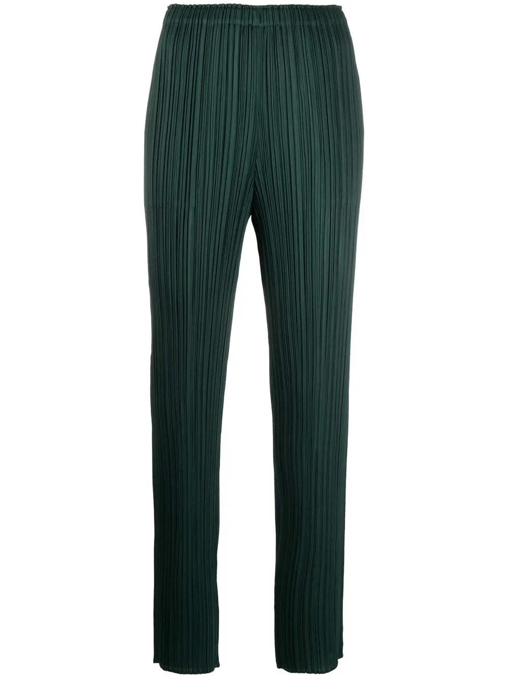

Pleats Please Issey Miyake plissé slim-fit trousers - Green