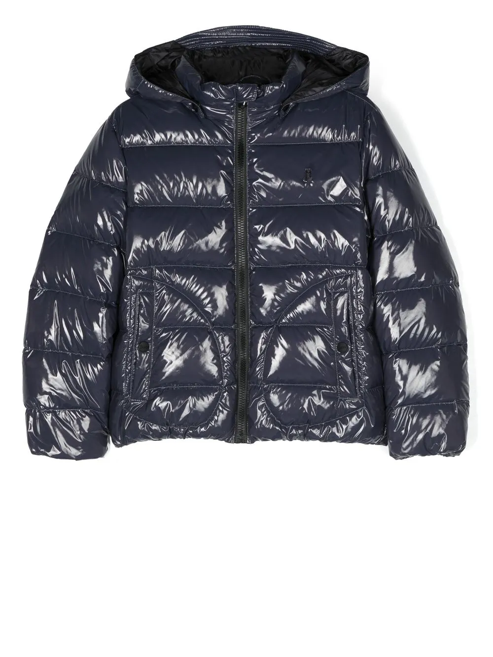 

Herno Kids high-shine hooded jacket - Blue