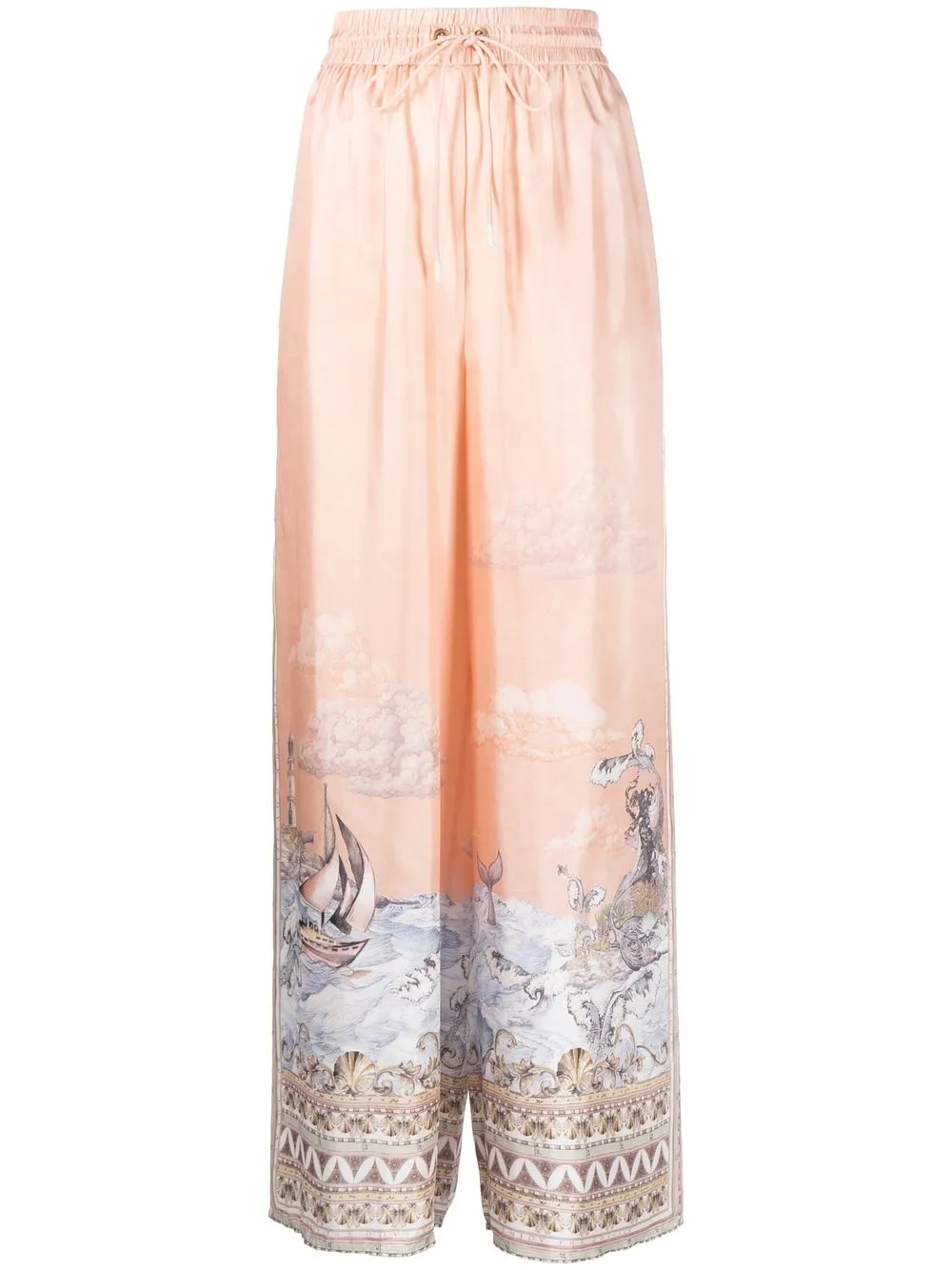 ZIMMERMANN High Tide silk trousers - Pink