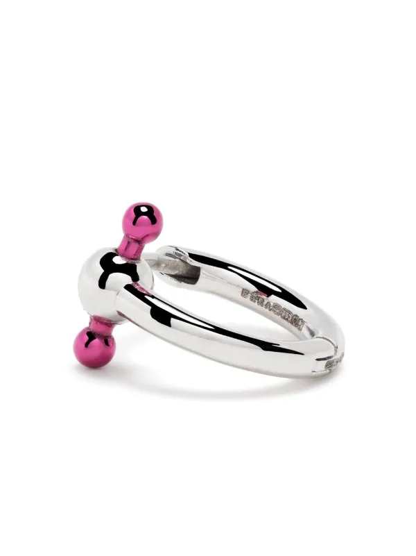 EÉRA 18kt White Gold Bar Mini Hoop Earring | Silver