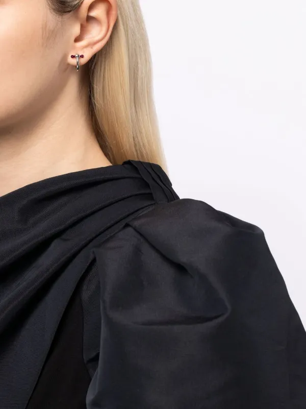 ピアス Eera Mini Earring - White Gold - Or EÉRA 18kt White Gold Bar Mini Hoop Earring | Silver