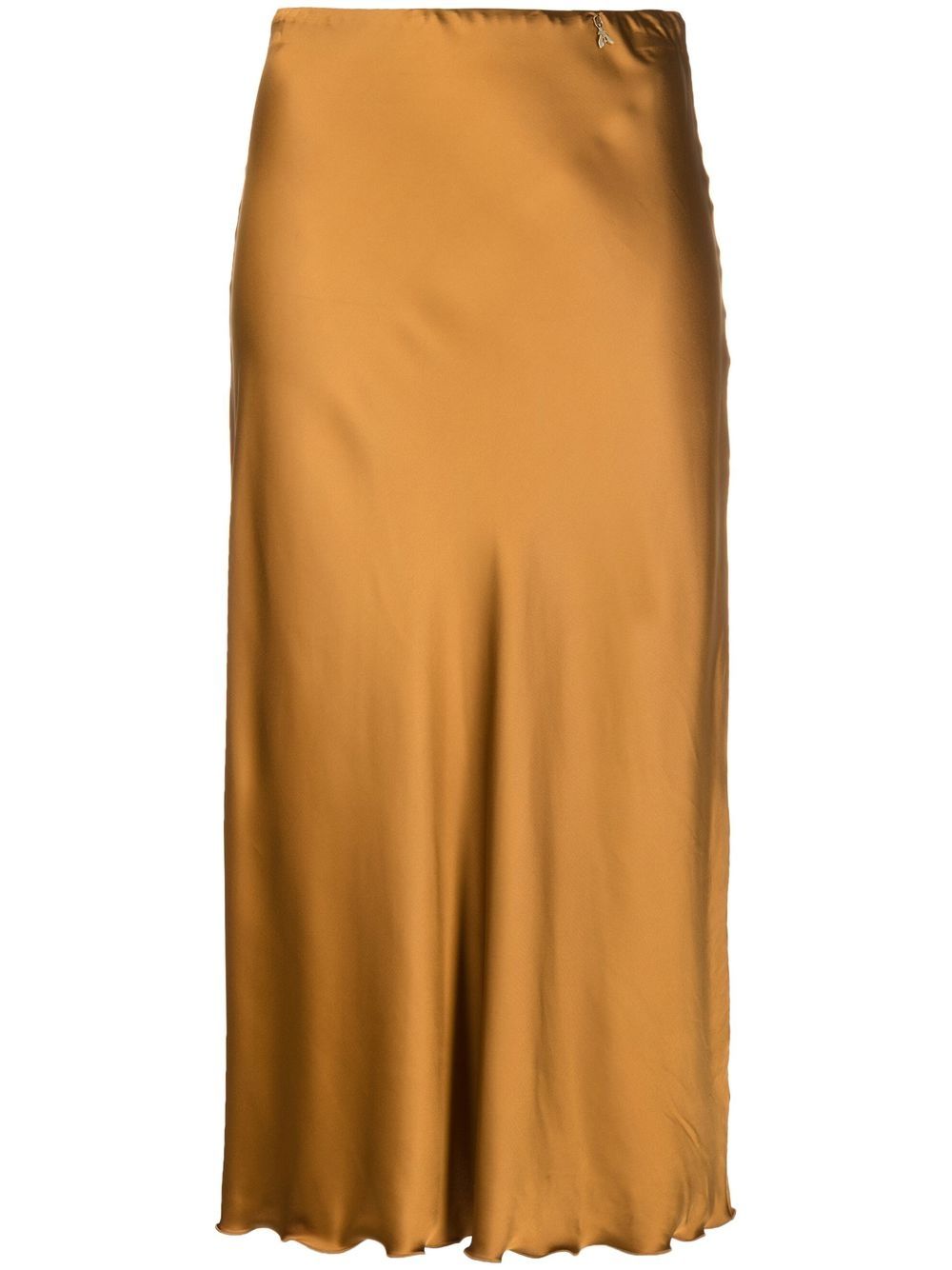 

Patrizia Pepe Fly-charm satin midi skirt - Brown