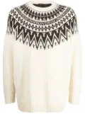 Undercoverism nordic-jacquard knit jumper - White