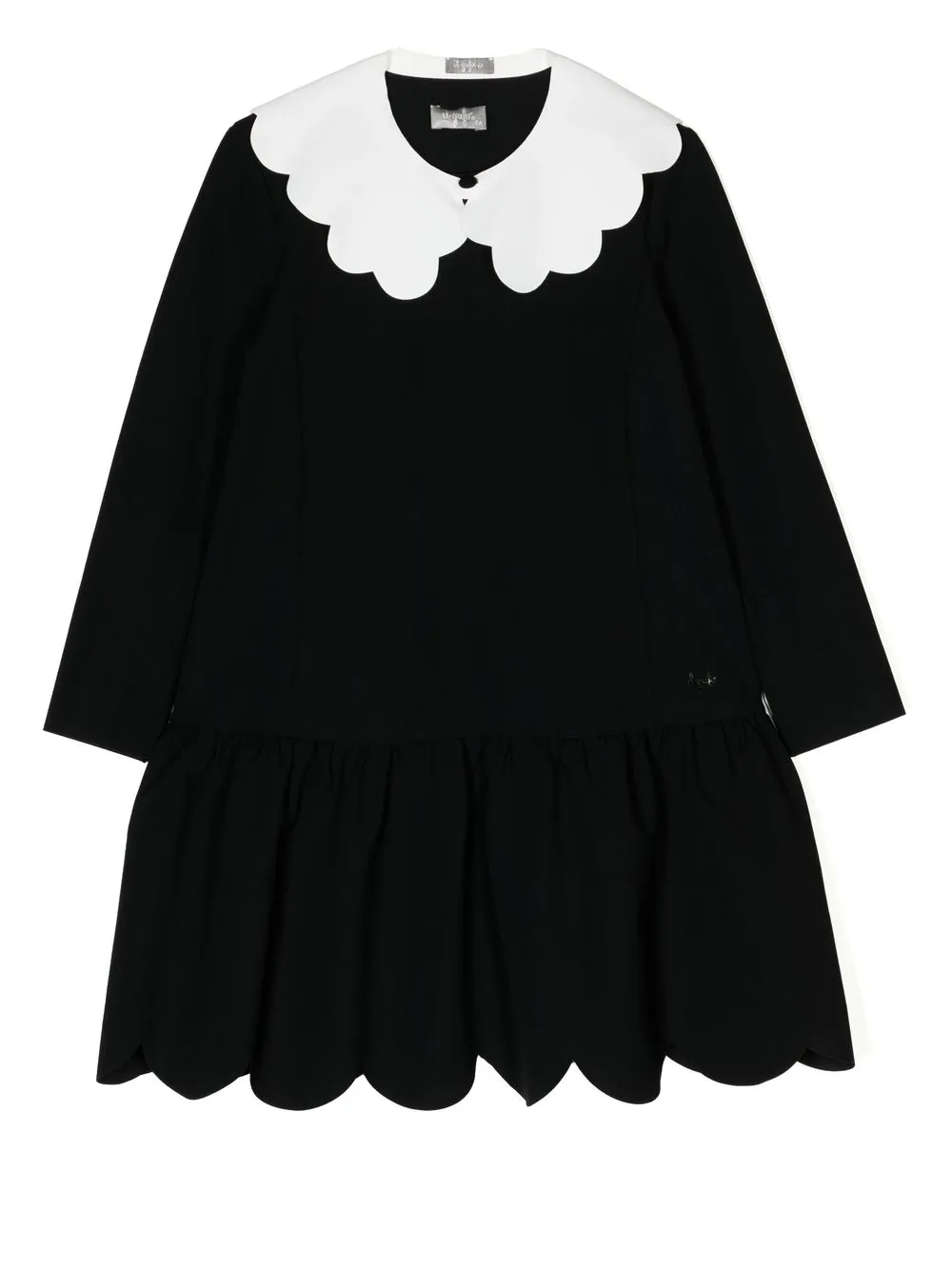 

Il Gufo long-sleeve scallop-collar dress - Black