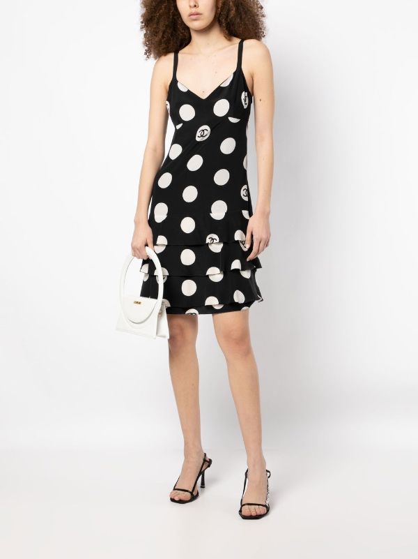 Chanel - Authenticated Dress - Cashmere Black Polkadot for Women, Very Good Condition