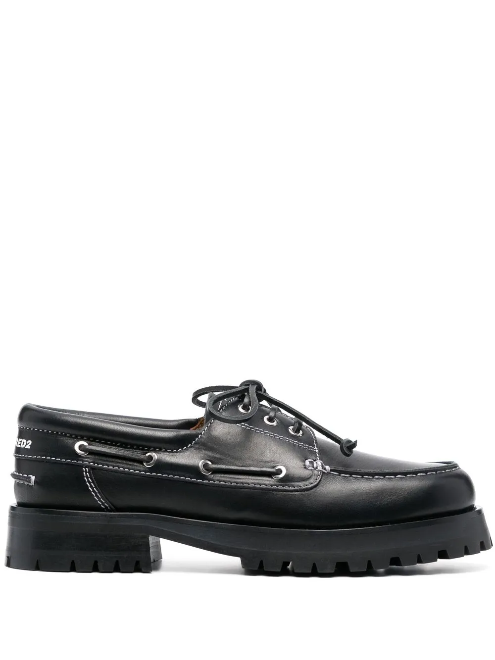 

Dsquared2 laced leather boat shoes - Black