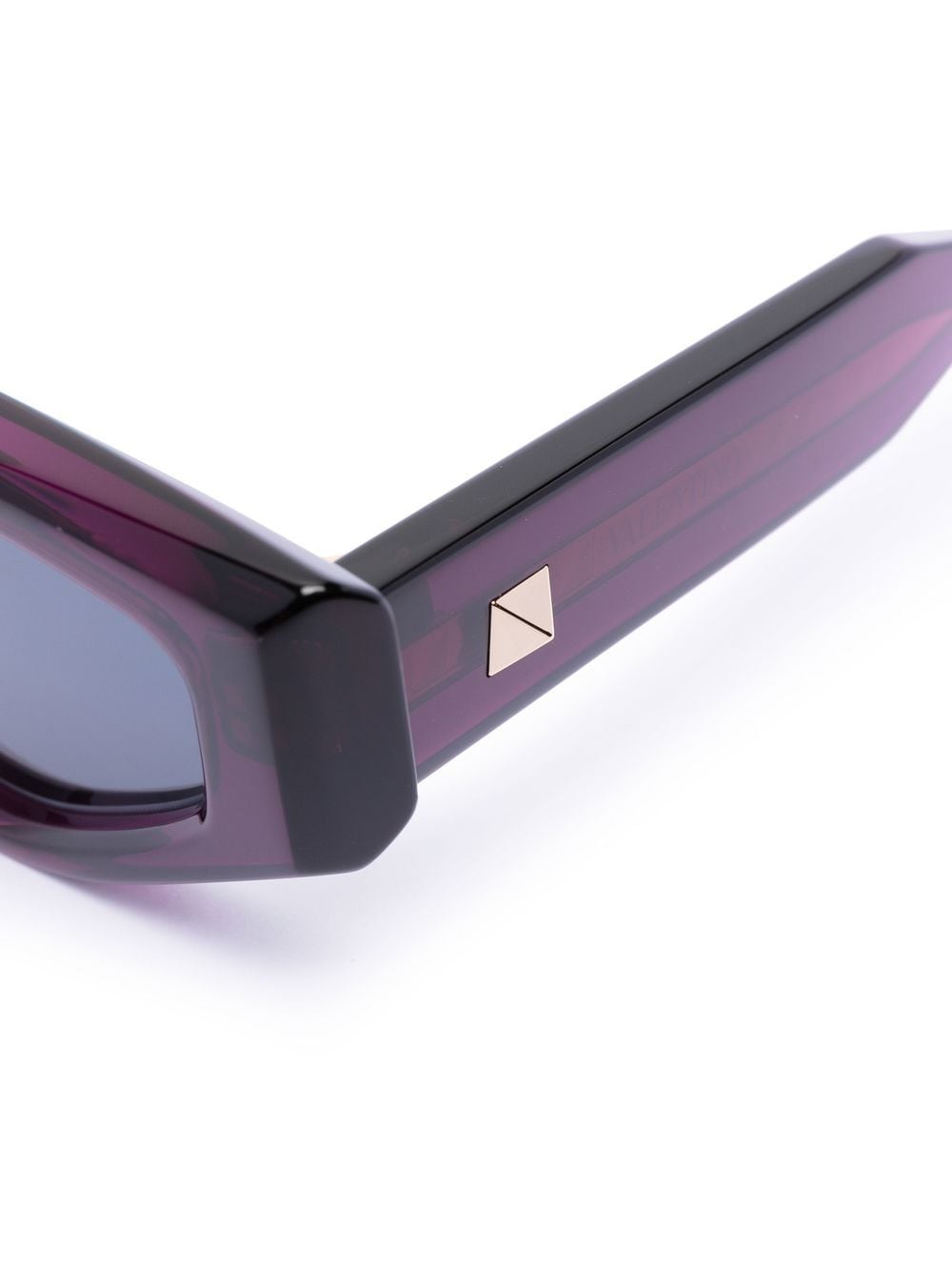 Shop Valentino Rockstud Irregular-frame Sunglasses In Purple