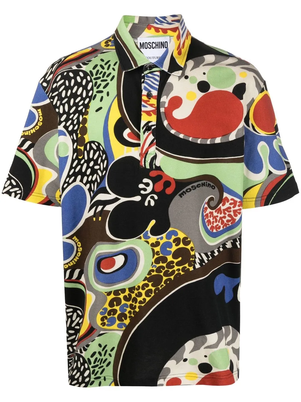 

Moschino playera tipo polo con estampado gráfico - Negro
