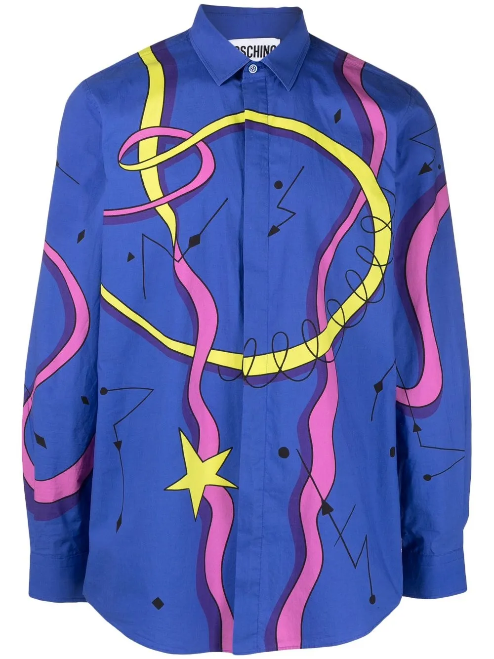 

Moschino camisa con estampado gráfico - Azul
