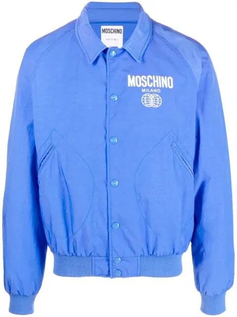 Moschino logo-print bomber jacket