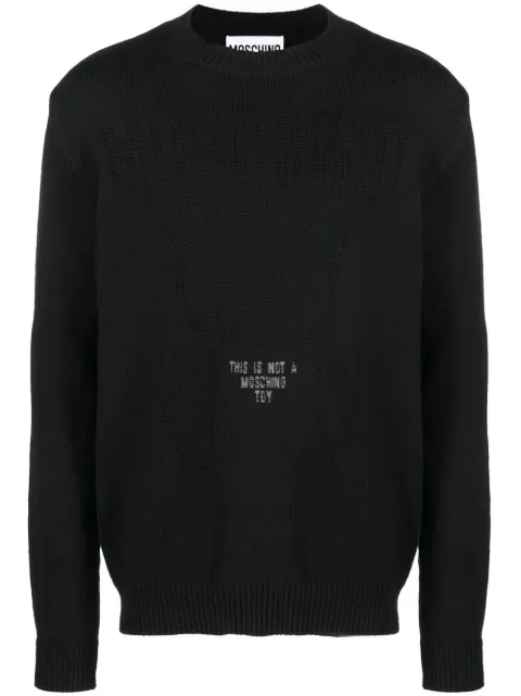 Moschino slogan-intarsia sweater