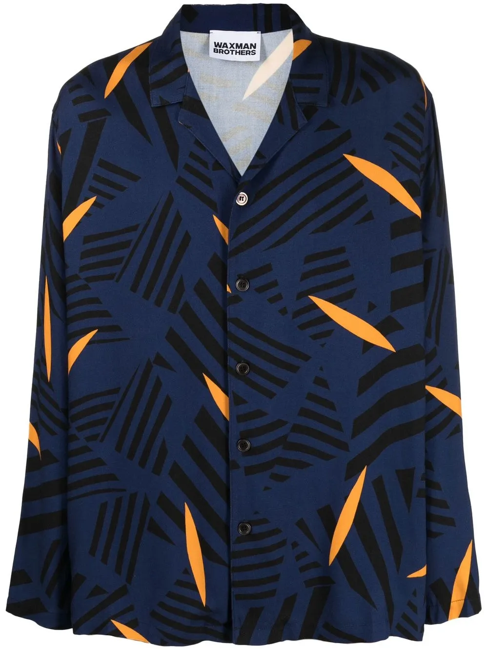 

Waxman Brothers graphic-print long-sleeved shirt - Blue