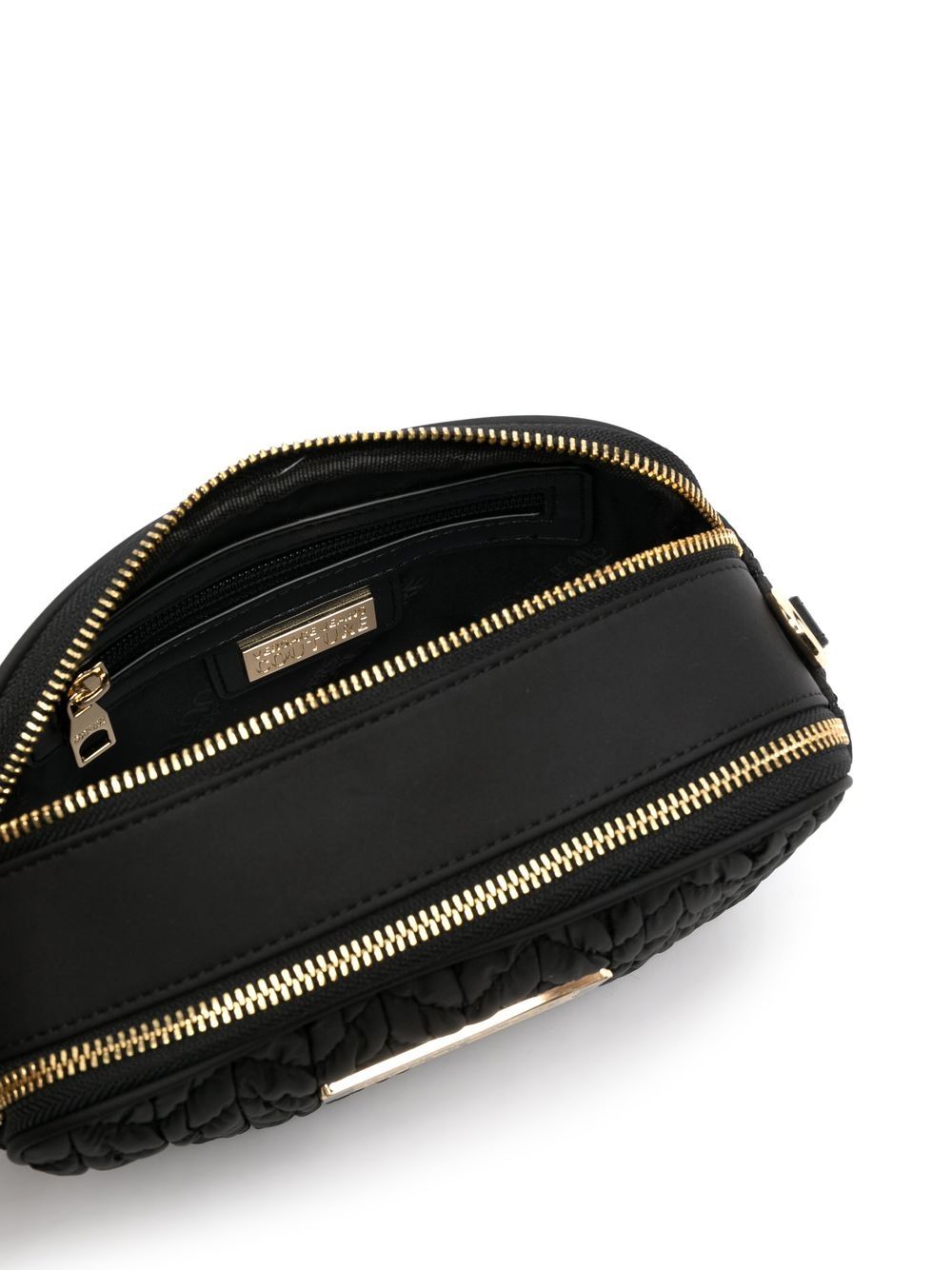 Shop Versace Jeans Couture Logo Plaque Cross Body Bag In Black