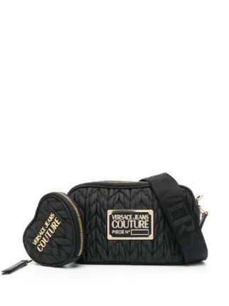 Versace Jeans Couture ロゴプレート ショルダーバッグ | ブラック
