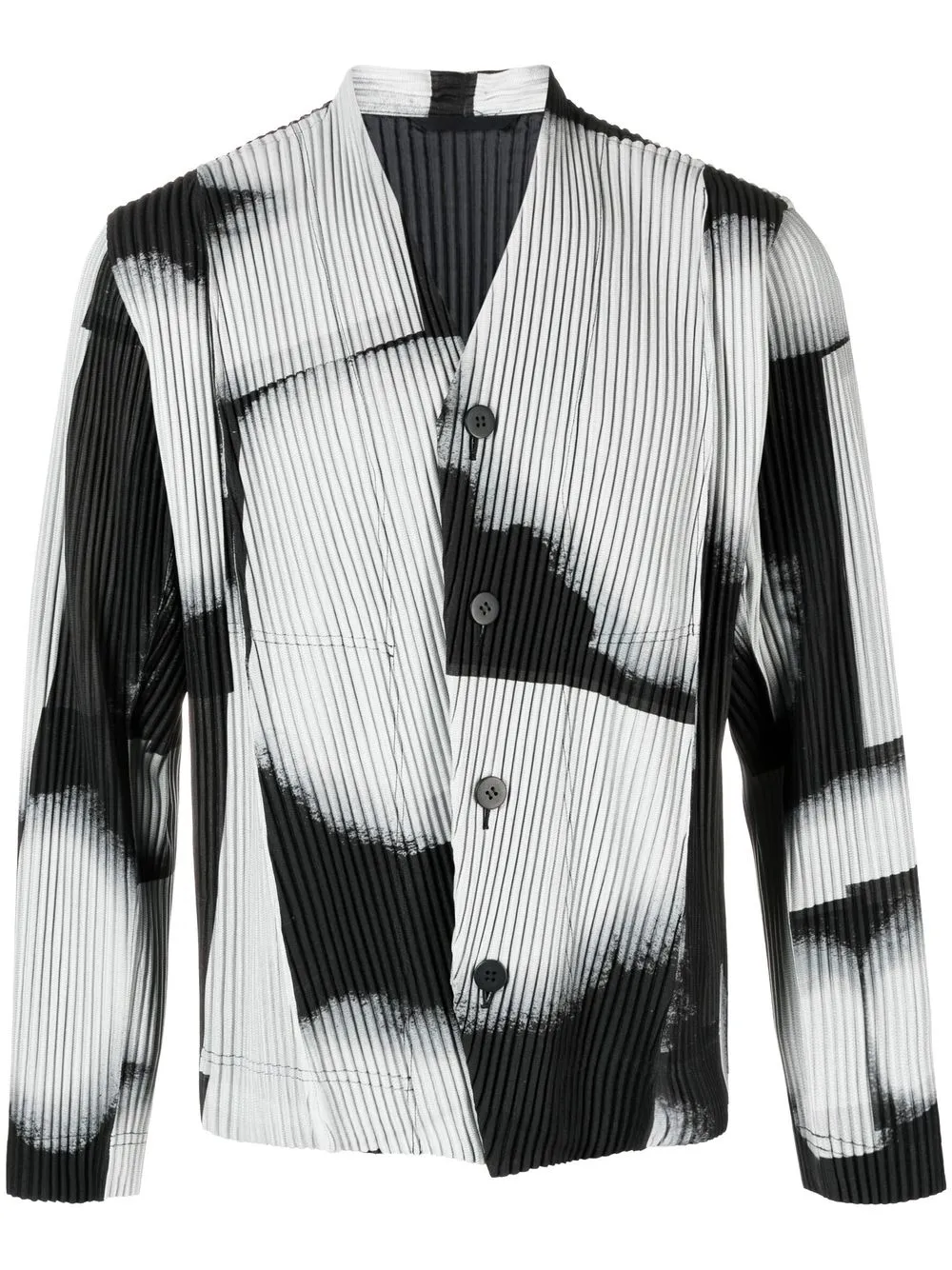 

Homme Plissé Issey Miyake abstract-print plissé blazer - Grey