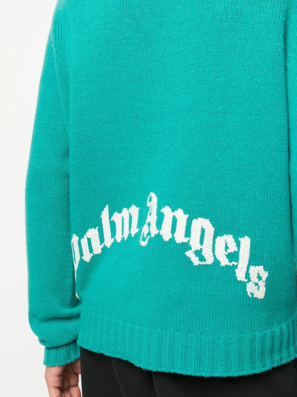 Palm Angels Logointarsia Jumper In Blue ModeSens