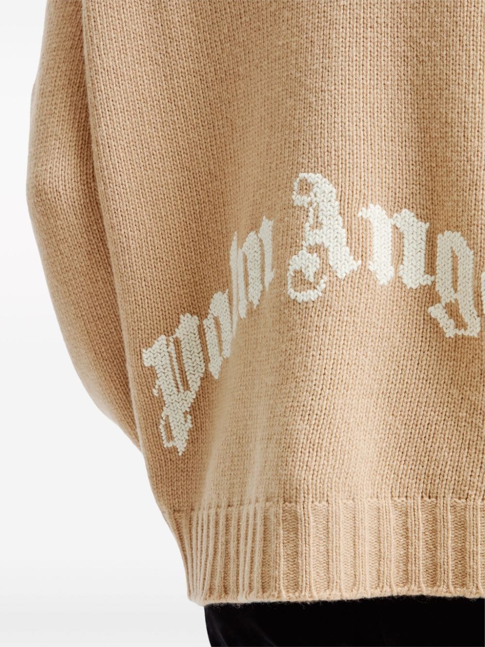 Shop Palm Angels Curved-logo Jumper In Neutrals