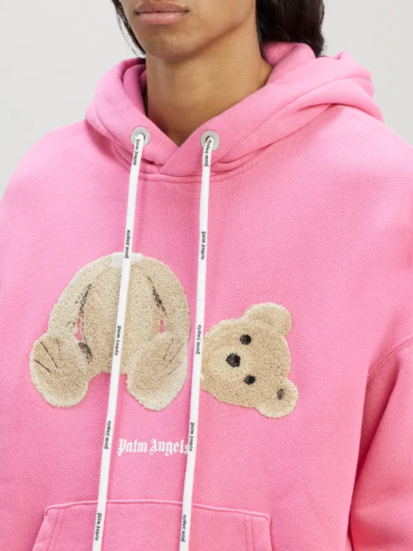 Bear Hoodie in pink - Palm Angels® Official