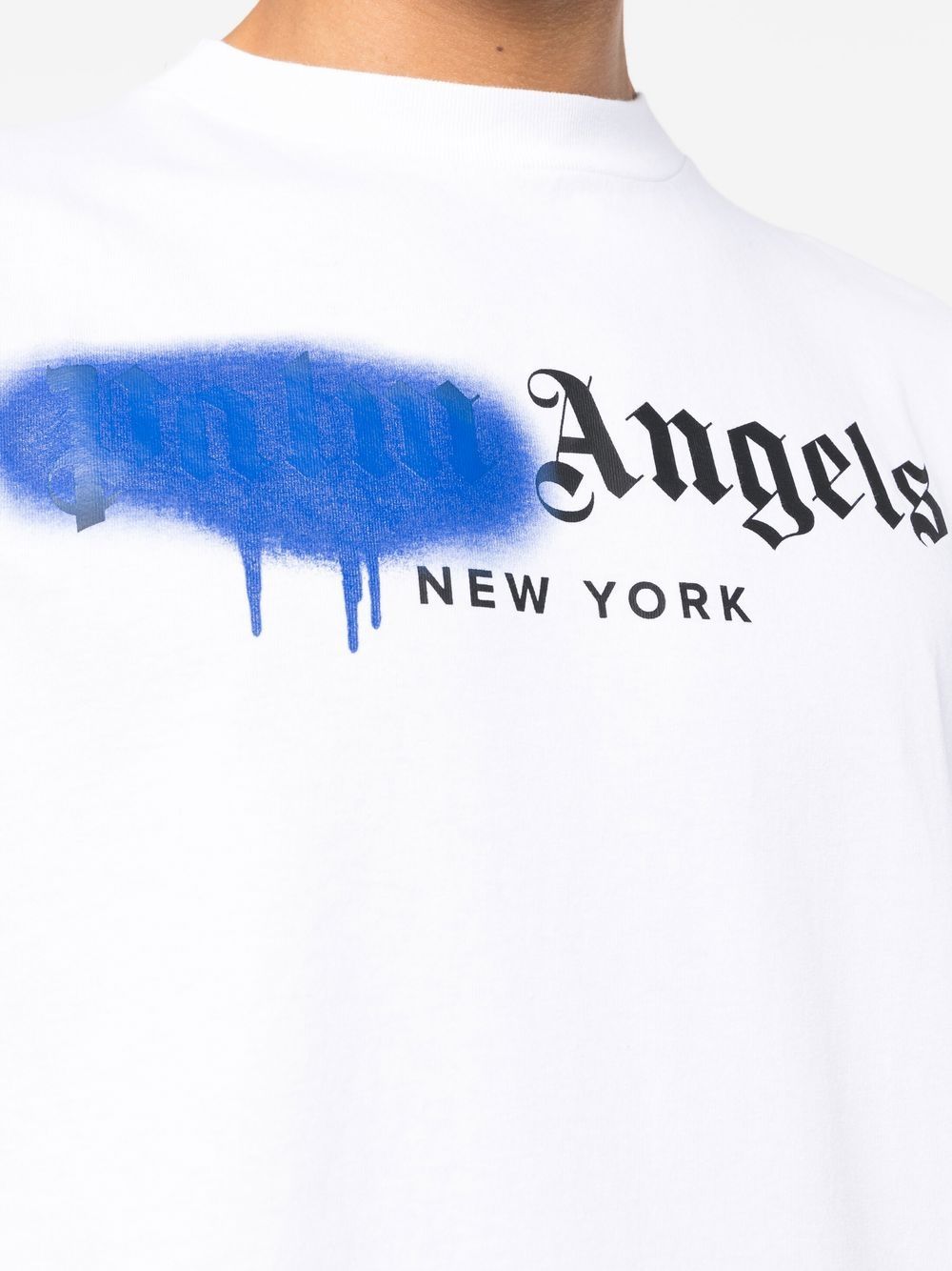 Palm Angels T Shirt Blue Spray