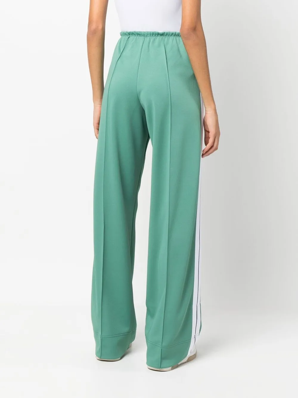 Palm Angels Side-stripe Track Pants In Green