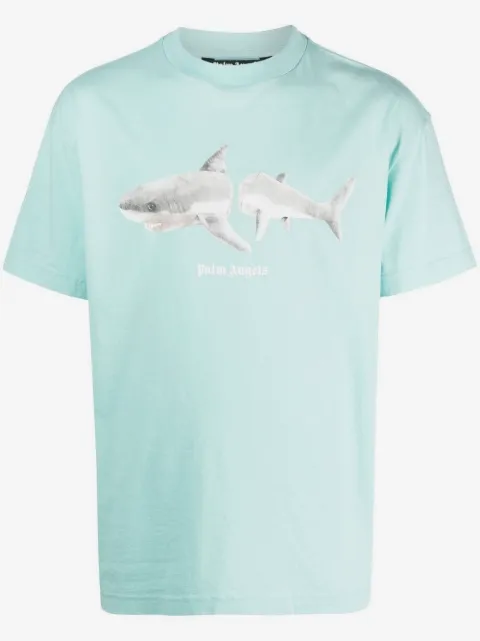 Palm Angels T-shirt van biologisch katoen met Shark-print
