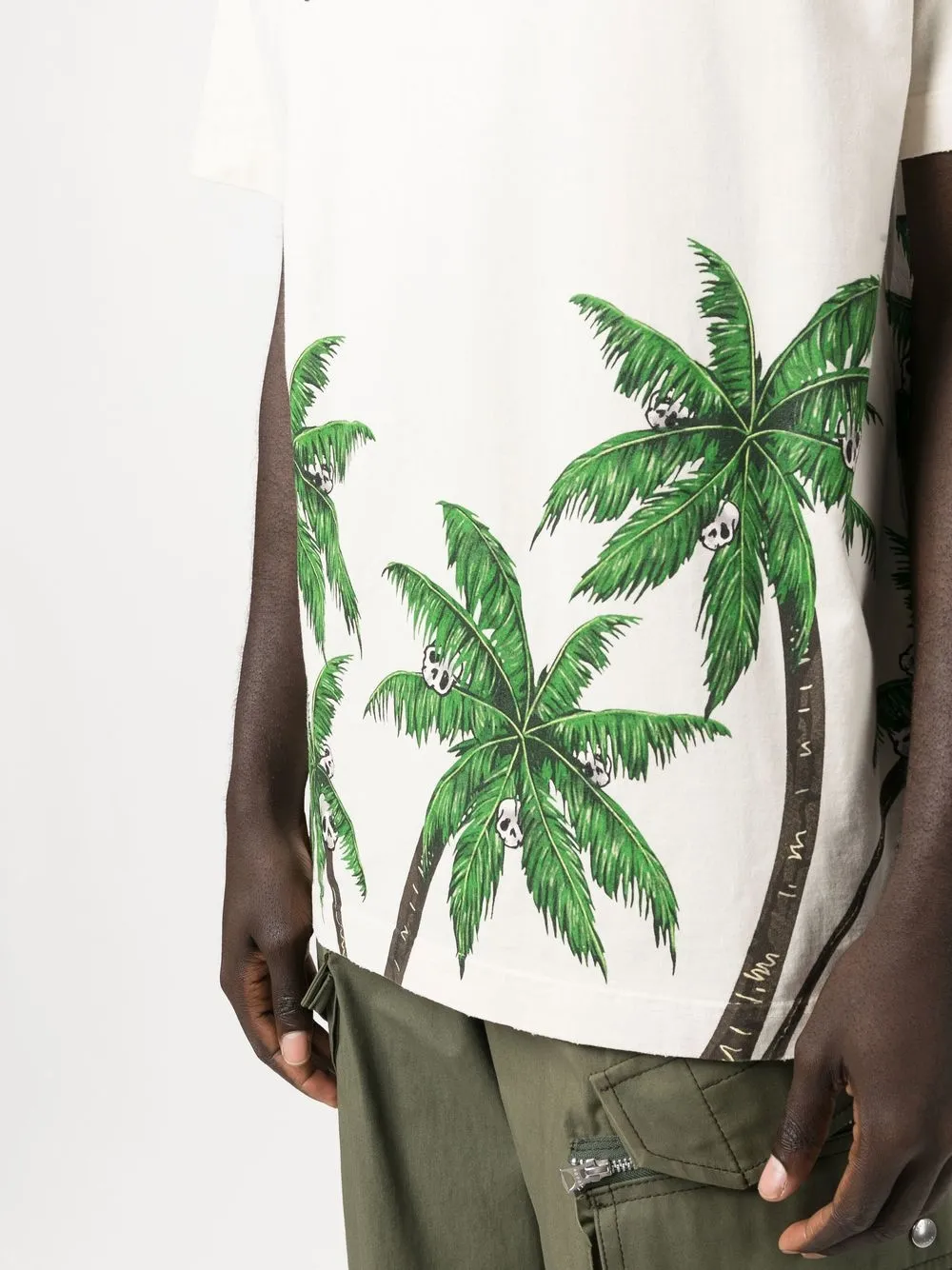 Palm Angels palm-print Cotton T-shirt | White | FARFETCH AZ