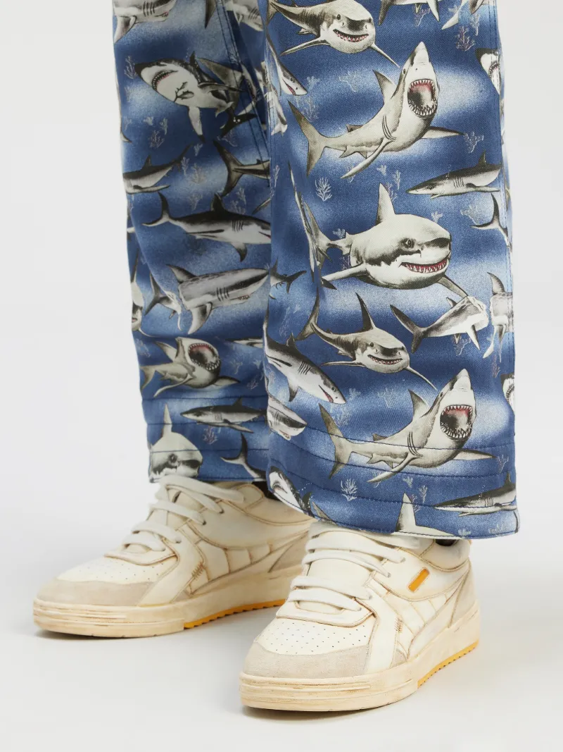 Sharks Easy Pants in blue Palm Angels® Official