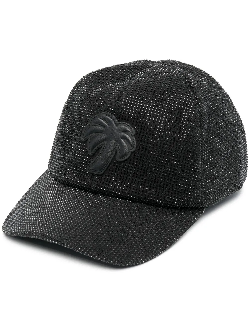 Palm Angels Crystal-embellished Logo-patch Cap In 黑色