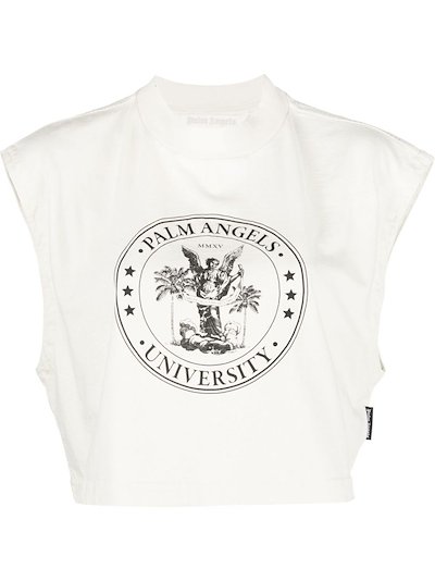 Palm Angels - College logo-print muscle T-shirt
