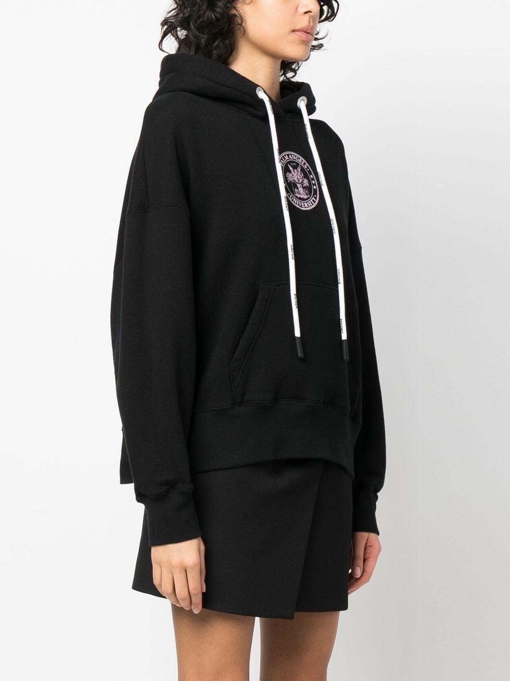 Shop Palm Angels College Logo-print Hoodie In Black