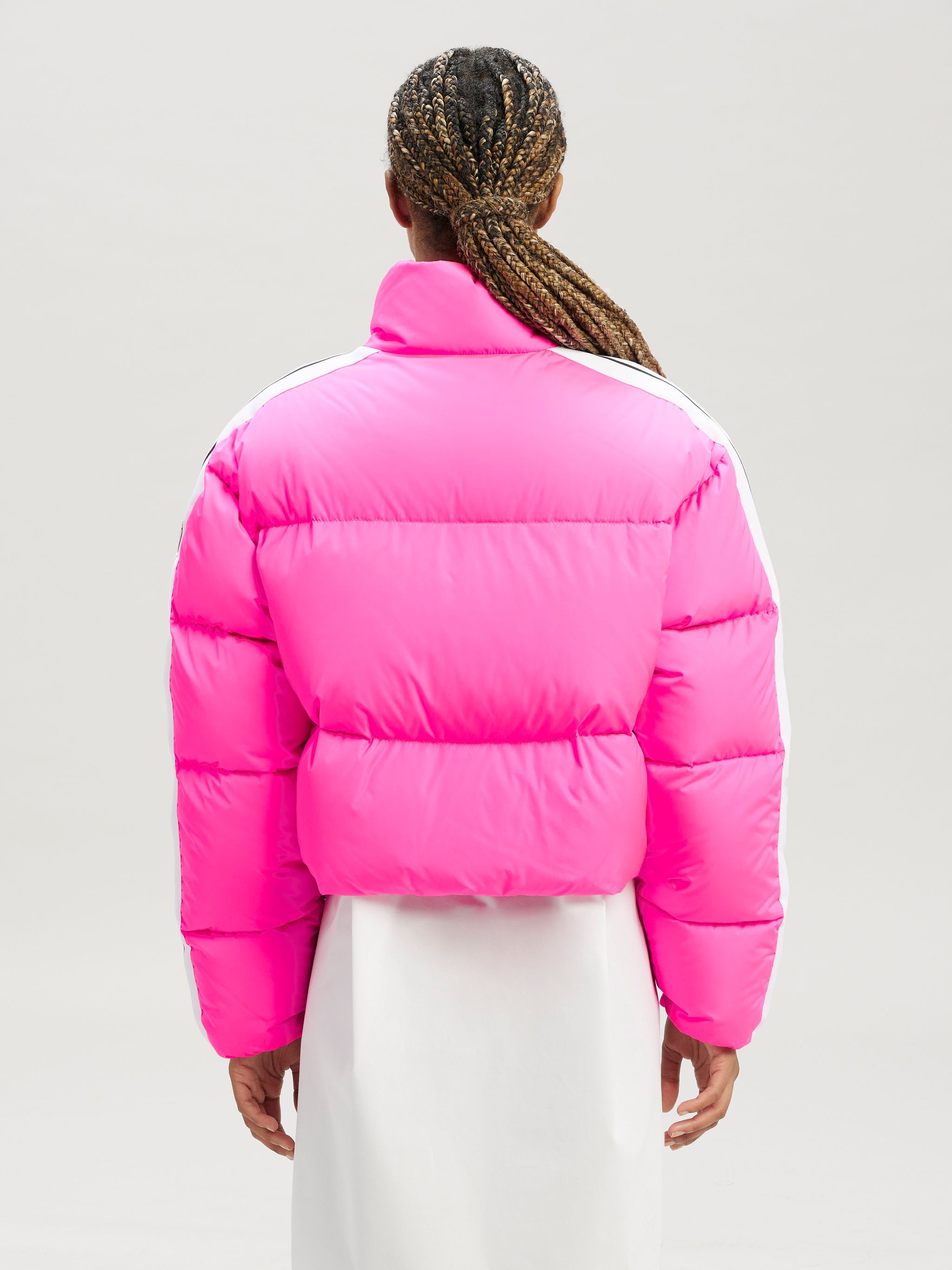 Cropped Track Down Jacket in pink - Palm Angels® Official