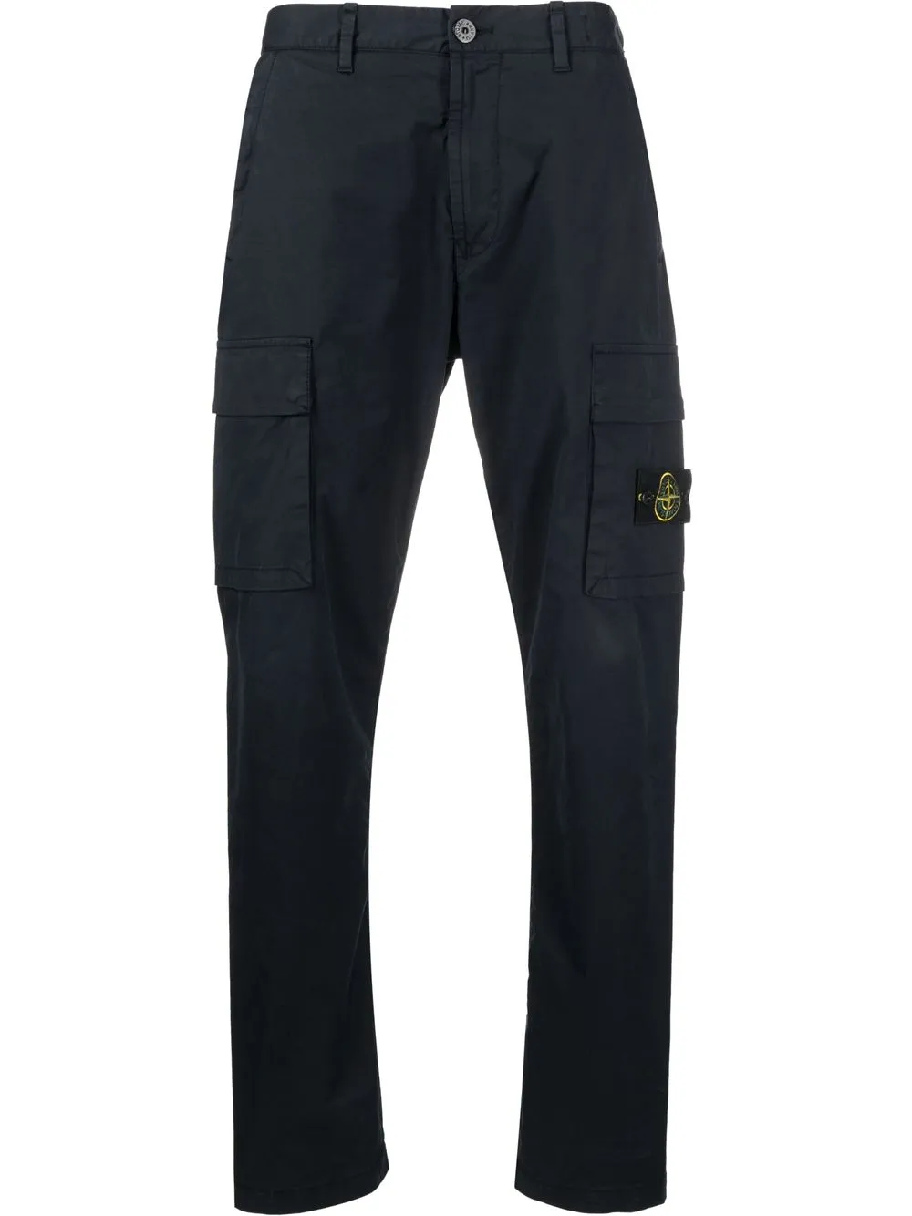 

Stone Island logo-patch straight-leg trousers - Blue