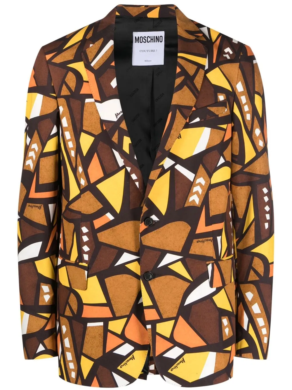 

Moschino graphic-print single-breasted blazer - Brown