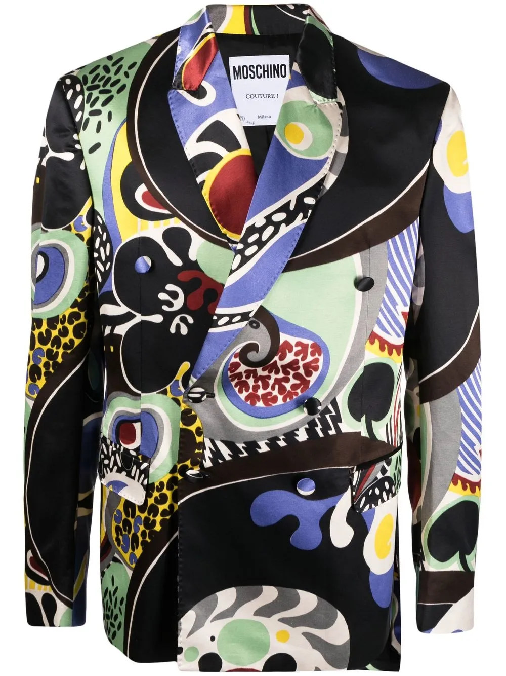 Image 1 of Moschino graphic-print double-breasted blazer