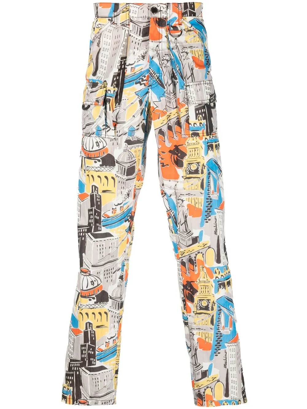 

Moschino graphic-print straight-leg trousers - Grey