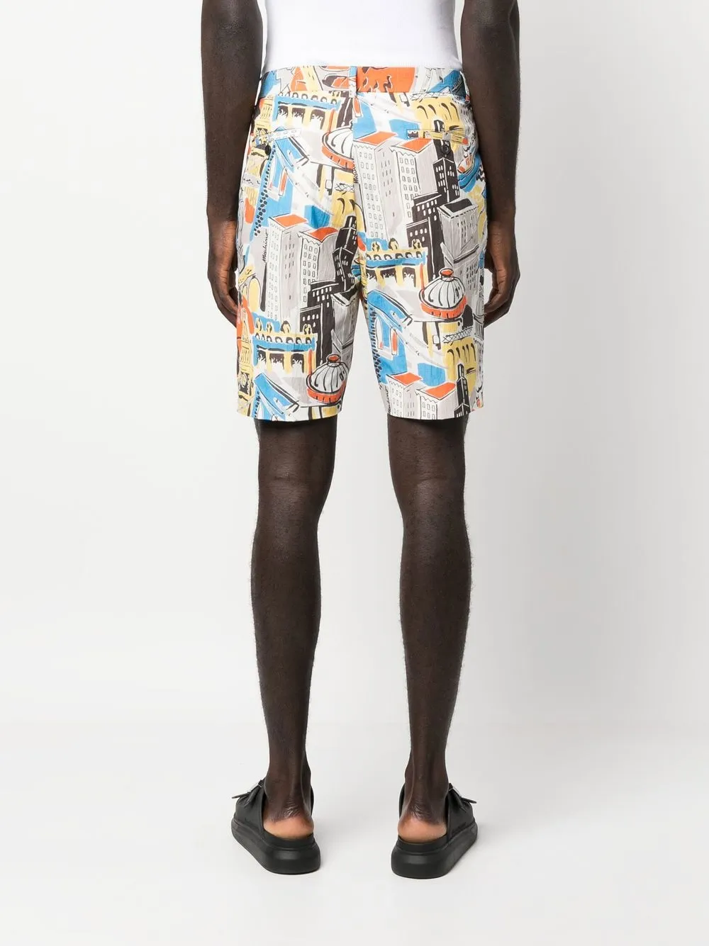 Moschino Graphic-print Bermuda Shorts In Grey