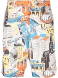 Moschino graphic-print bermuda shorts - Grey