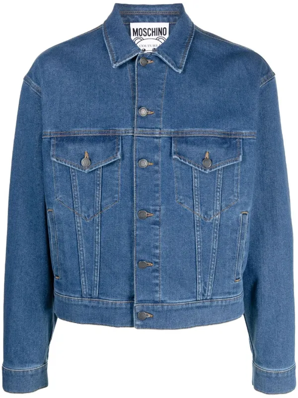 Moschino logo-embroidered Denim Jacket - Farfetch